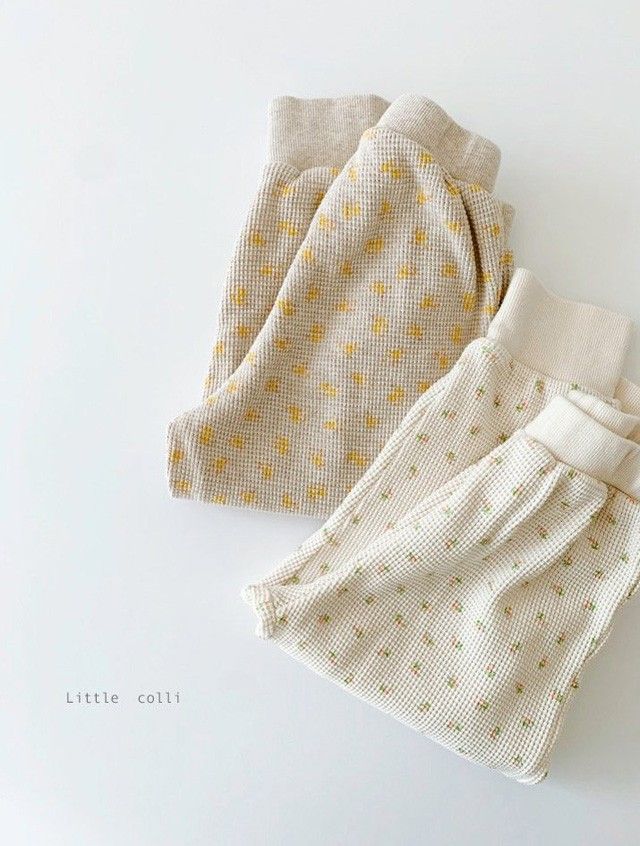 LITTLE COLLI - Korean Children Fashion - #Kfashion4kids - Waffle Flower Pants