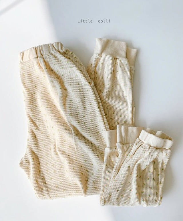 LITTLE COLLI - Korean Children Fashion - #Kfashion4kids - Mom Waffle Flower Pants