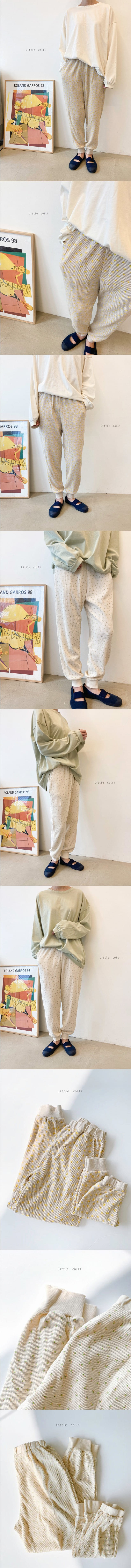 LITTLE COLLI - Korean Children Fashion - #Kfashion4kids - Mom Waffle Flower Pants - 2