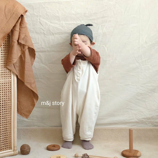 M & J STORY - Korean Children Fashion - #Kfashion4kids - Terry Dungarees Pants - 6