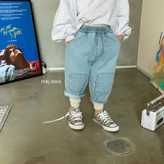 M & J STORY - Korean Children Fashion - #Kfashion4kids - Patch Denim Pants - 9