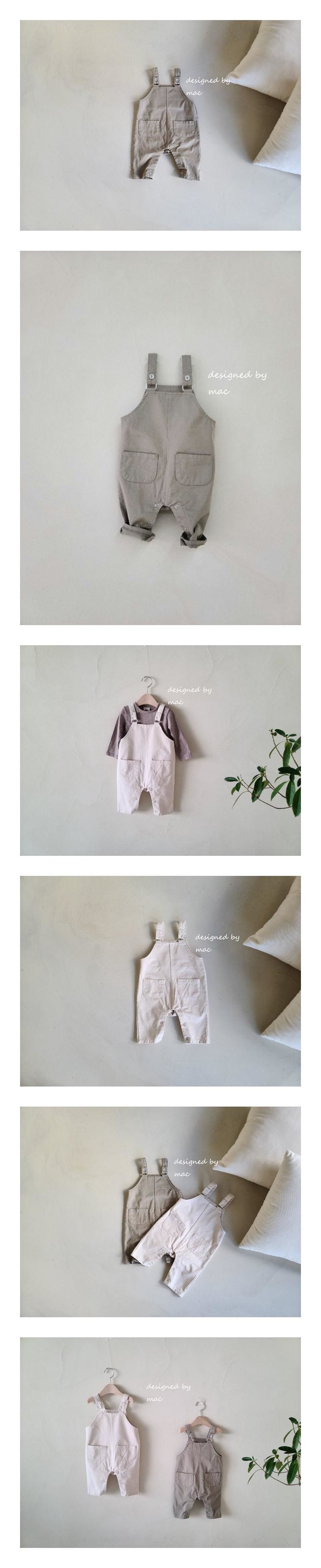 MAC - Korean Children Fashion - #Kfashion4kids - Cotton Dungarees Suit