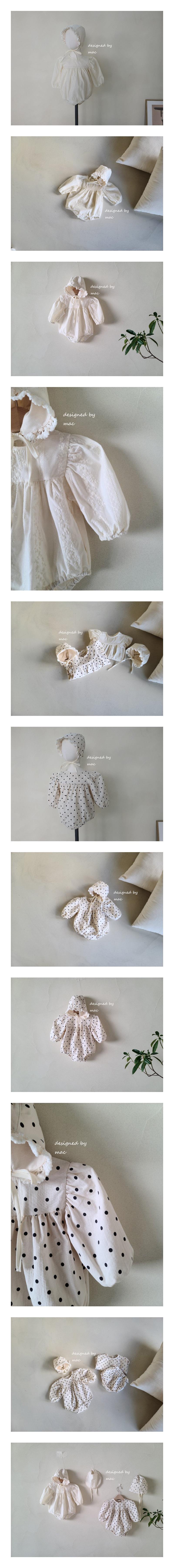 MAC - Korean Children Fashion - #Kfashion4kids - Puff Romper Bonnet Set