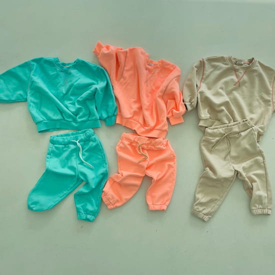 MELON SWITCH - Korean Children Fashion - #Kfashion4kids - Cheese Pigment Top Bottom Set - 8
