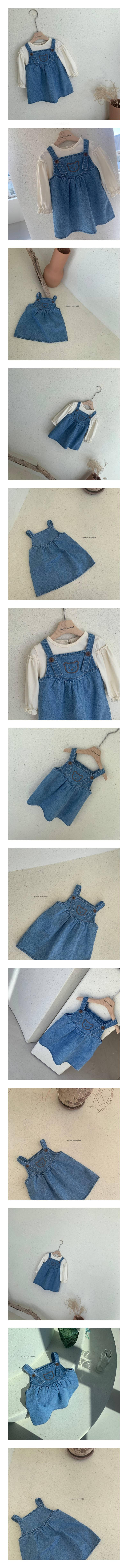 MIMI MARKET - Korean Children Fashion - #Kfashion4kids - Denim Bear Dungarees One-piece