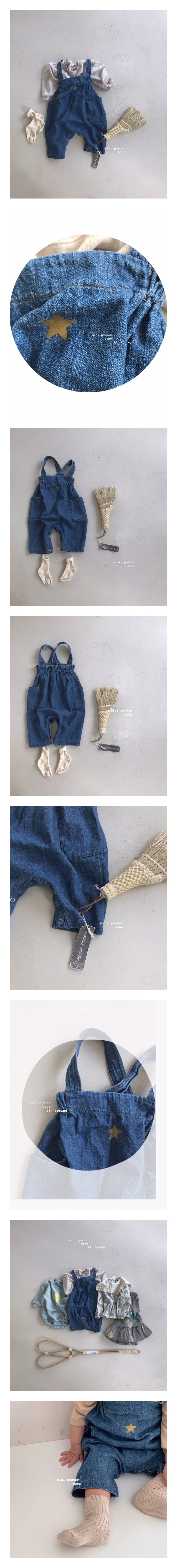 MINI POWDER - Korean Children Fashion - #Kfashion4kids - Star Denim Overalls
