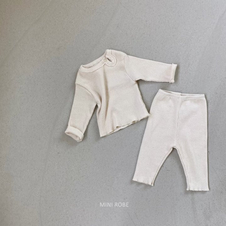 MINI ROBE - Korean Children Fashion - #Kfashion4kids - Waffle Top Bottom Set - 4