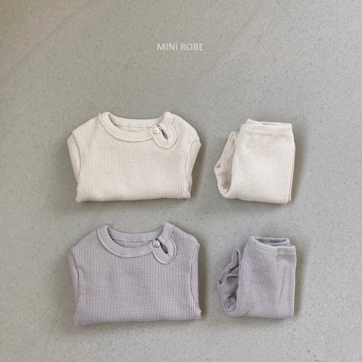 MINI ROBE - Korean Children Fashion - #Kfashion4kids - Waffle Top Bottom Set - 8