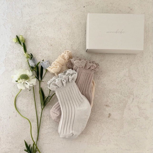MONBEBE - Korean Children Fashion - #Kfashion4kids - Lace Socks [set of 3]