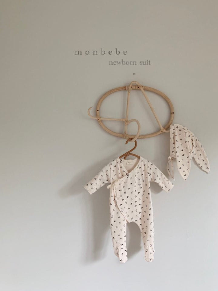 MONBEBE - Korean Children Fashion - #Kfashion4kids - Cherry Bodysuit with Bonnet