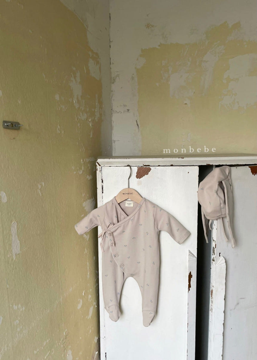 MONBEBE - Korean Children Fashion - #Kfashion4kids - Pastel Cherry Bodysuit with Bonnet - 4