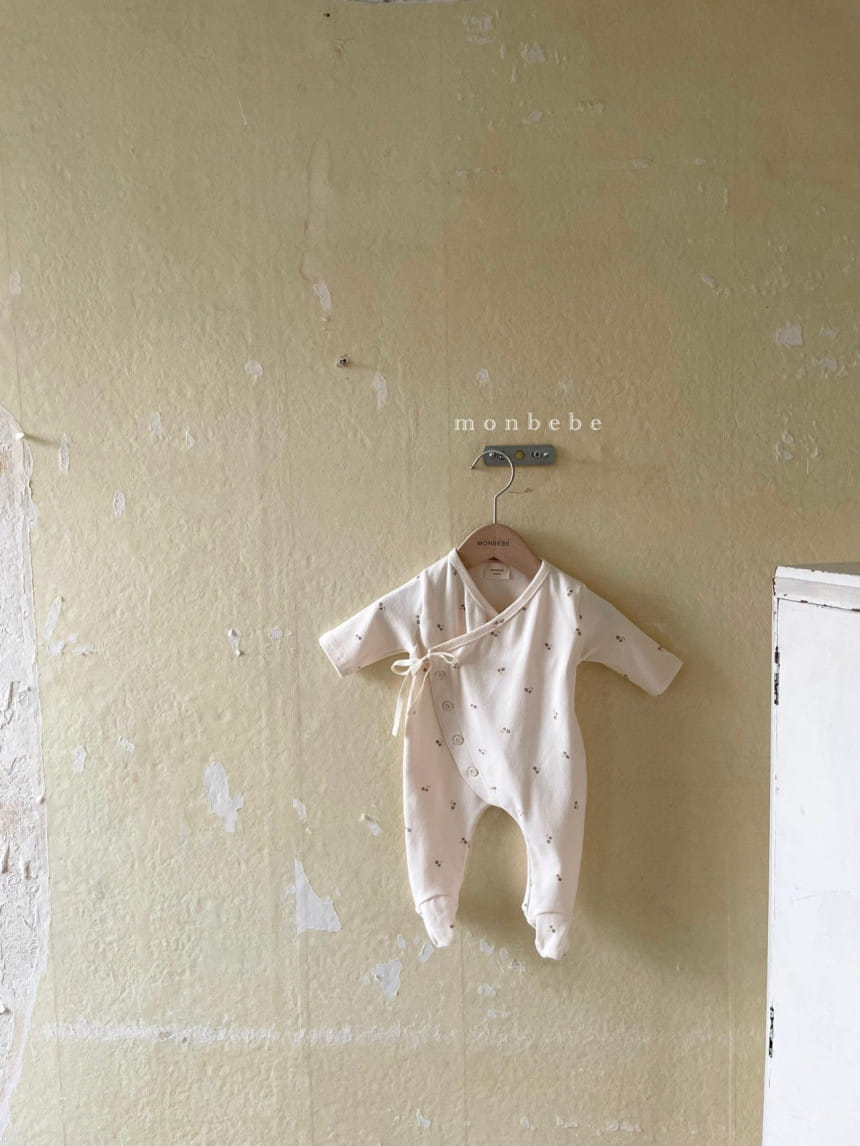MONBEBE - Korean Children Fashion - #Kfashion4kids - Pastel Cherry Bodysuit with Bonnet - 8