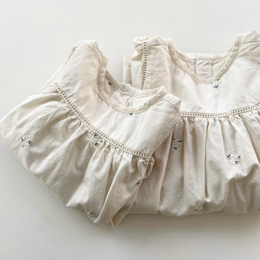 MONBEBE - Korean Children Fashion - #Kfashion4kids - Embroidery Rococo One-piece