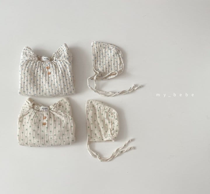 MY BEBE - Korean Children Fashion - #Kfashion4kids - Star Shirring Bodysuit