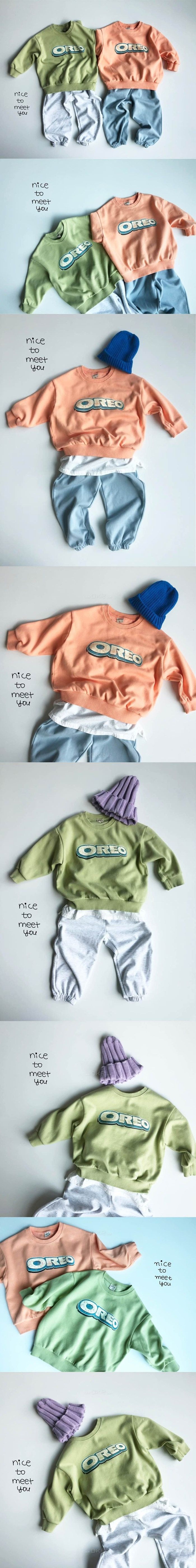 NICE TO MEET YOU - Korean Children Fashion - #Kfashion4kids - Oreo Sweatshirt