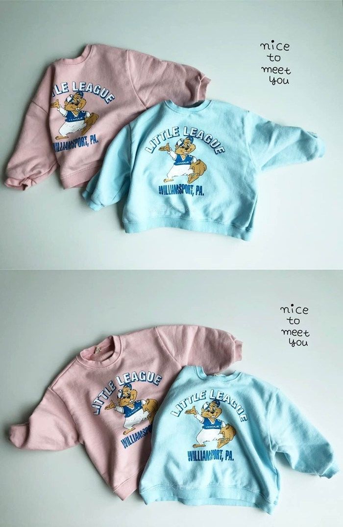 NICE TO MEET YOU - Korean Children Fashion - #Kfashion4kids - Little Baseball Sweatshirt