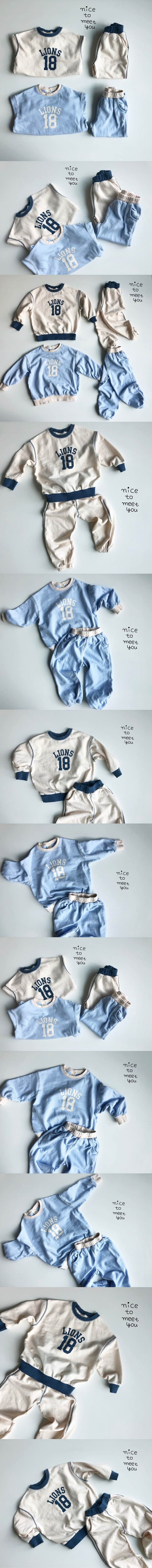 NICE TO MEET YOU - Korean Children Fashion - #Kfashion4kids - Lion Top Bottom Set