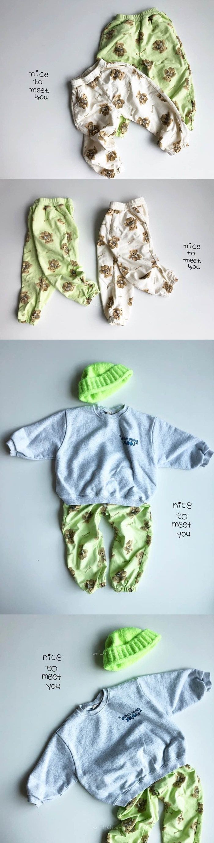 NICE TO MEET YOU - Korean Children Fashion - #Kfashion4kids - Bear Jogger Pants