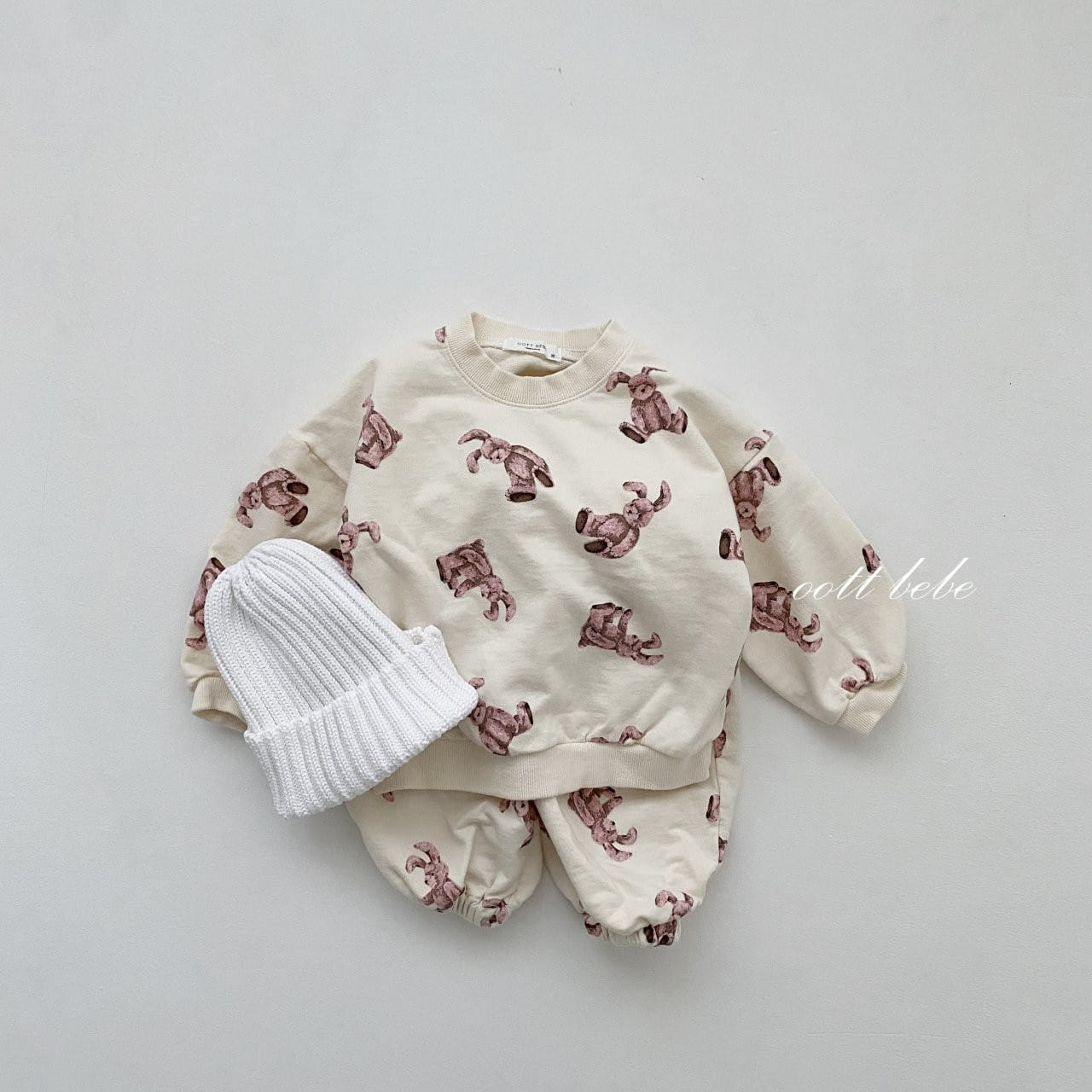 OOTT BEBE - Korean Children Fashion - #Kfashion4kids - Rabbit Top Bottom Set - 2