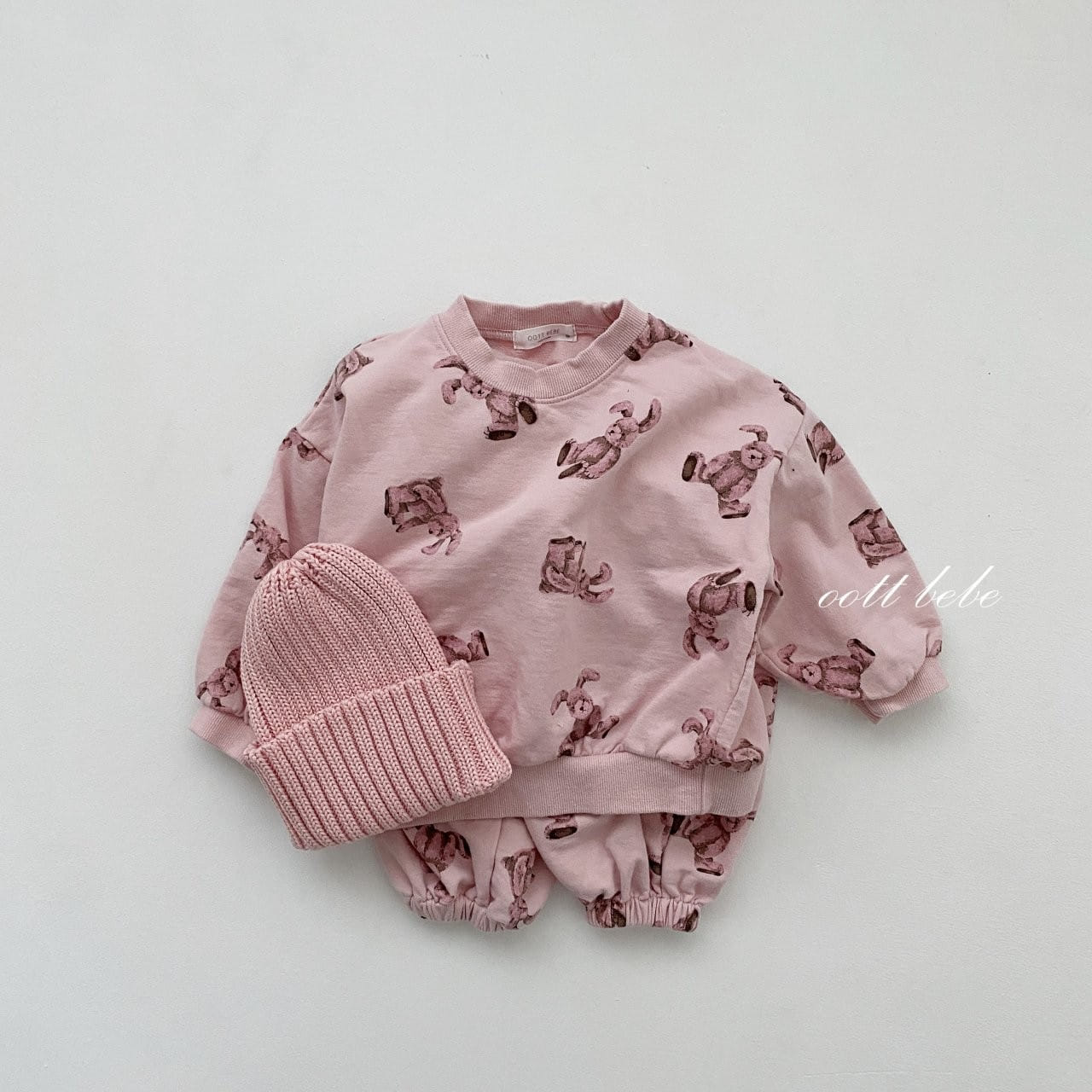 OOTT BEBE - Korean Children Fashion - #Kfashion4kids - Rabbit Top Bottom Set - 3