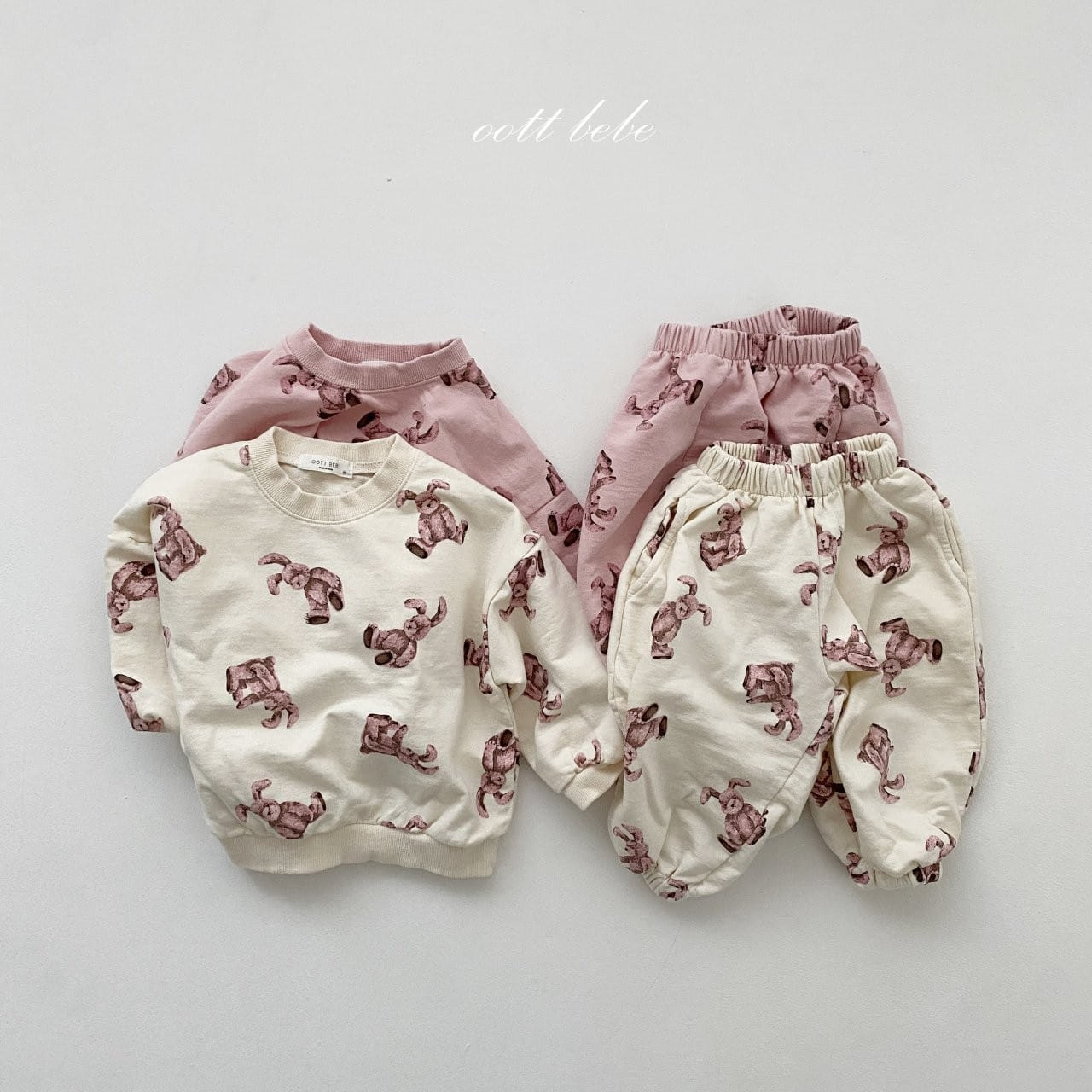OOTT BEBE - Korean Children Fashion - #Kfashion4kids - Rabbit Top Bottom Set - 4