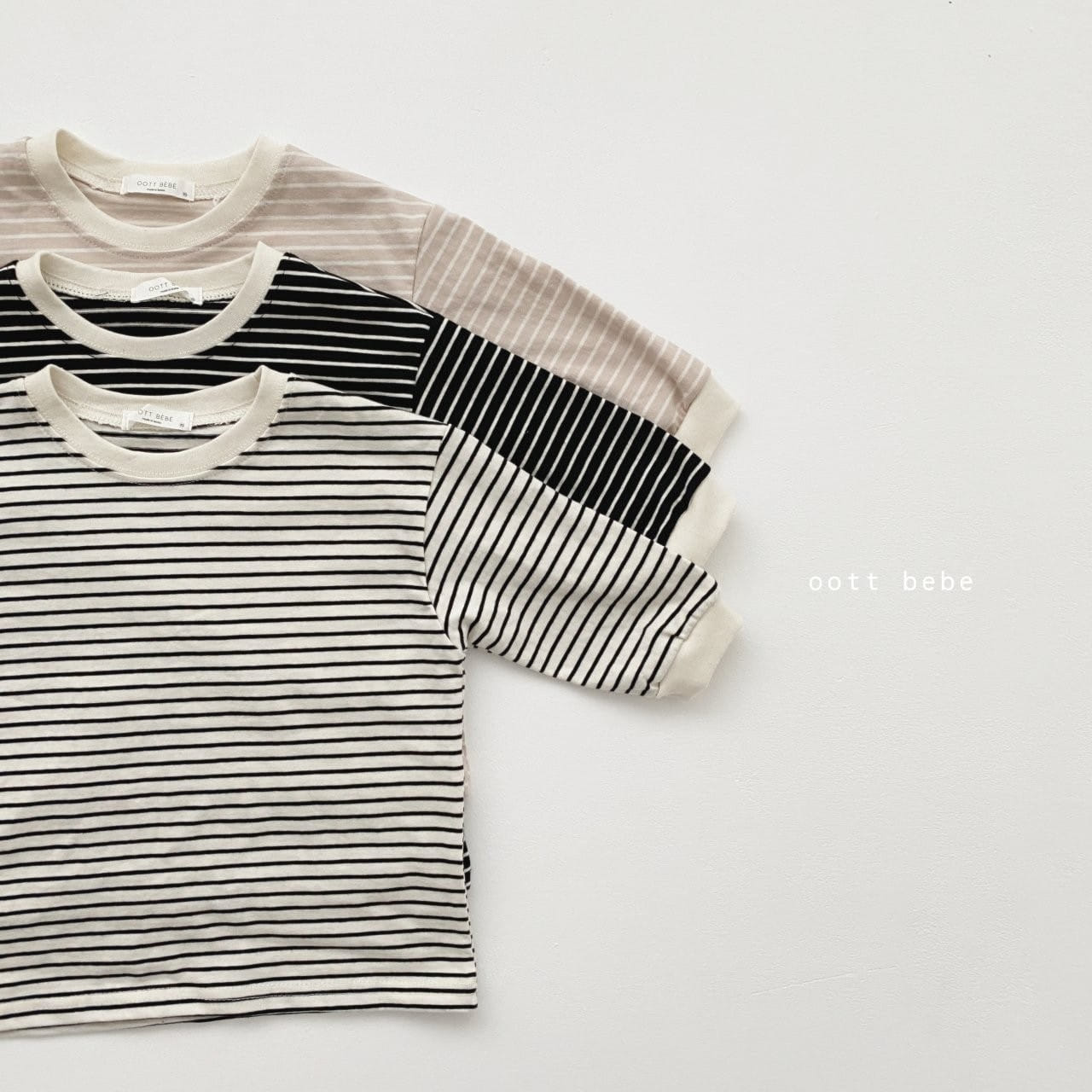 OOTT BEBE - Korean Children Fashion - #Kfashion4kids - Stripes Long Tee - 4