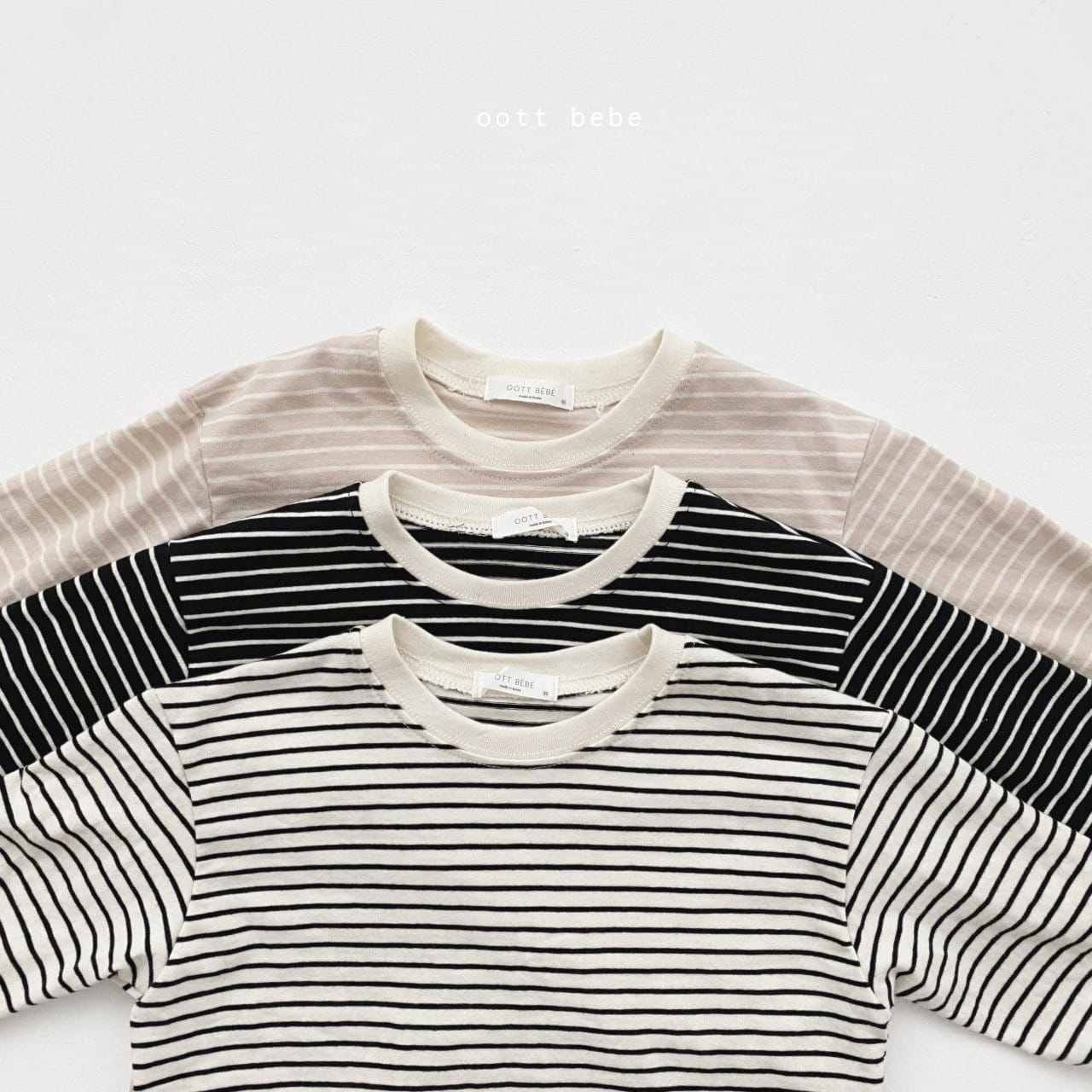 OOTT BEBE - Korean Children Fashion - #Kfashion4kids - Stripes Long Tee - 5