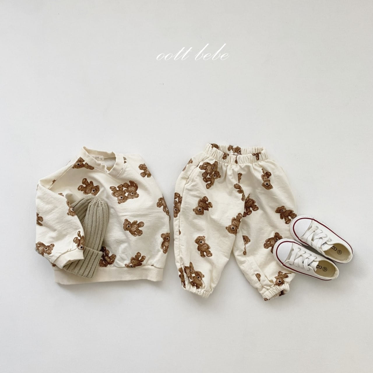 OOTT BEBE - Korean Children Fashion - #Kfashion4kids - Teddy Top Bottom Set