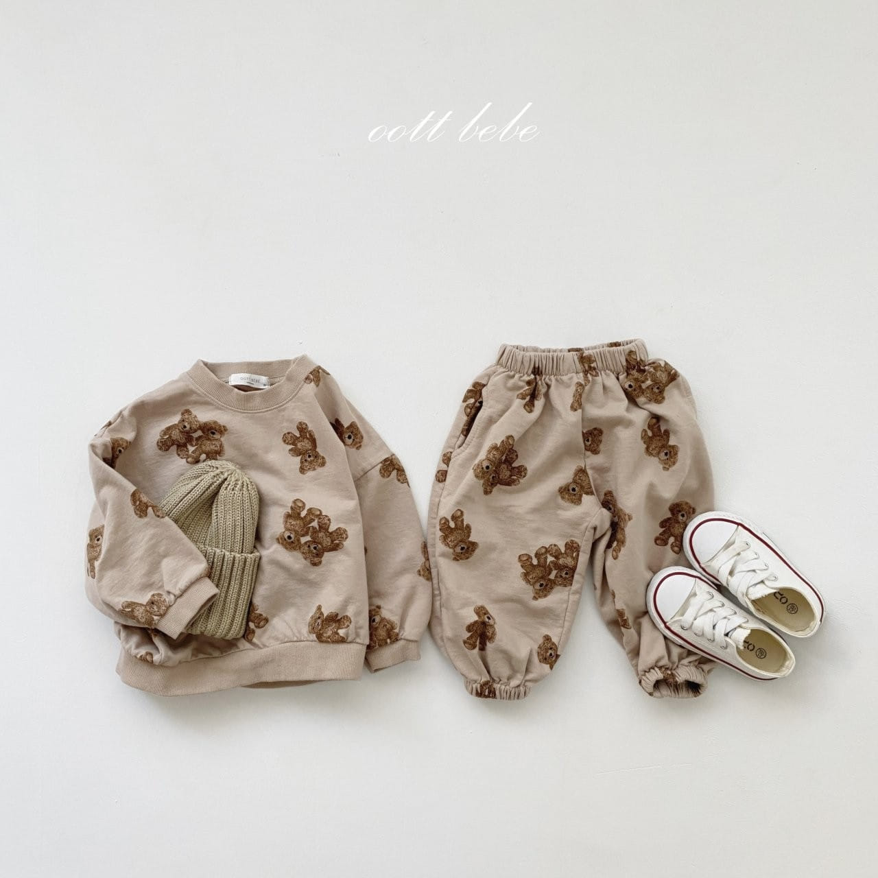 OOTT BEBE - Korean Children Fashion - #Kfashion4kids - Teddy Top Bottom Set - 2