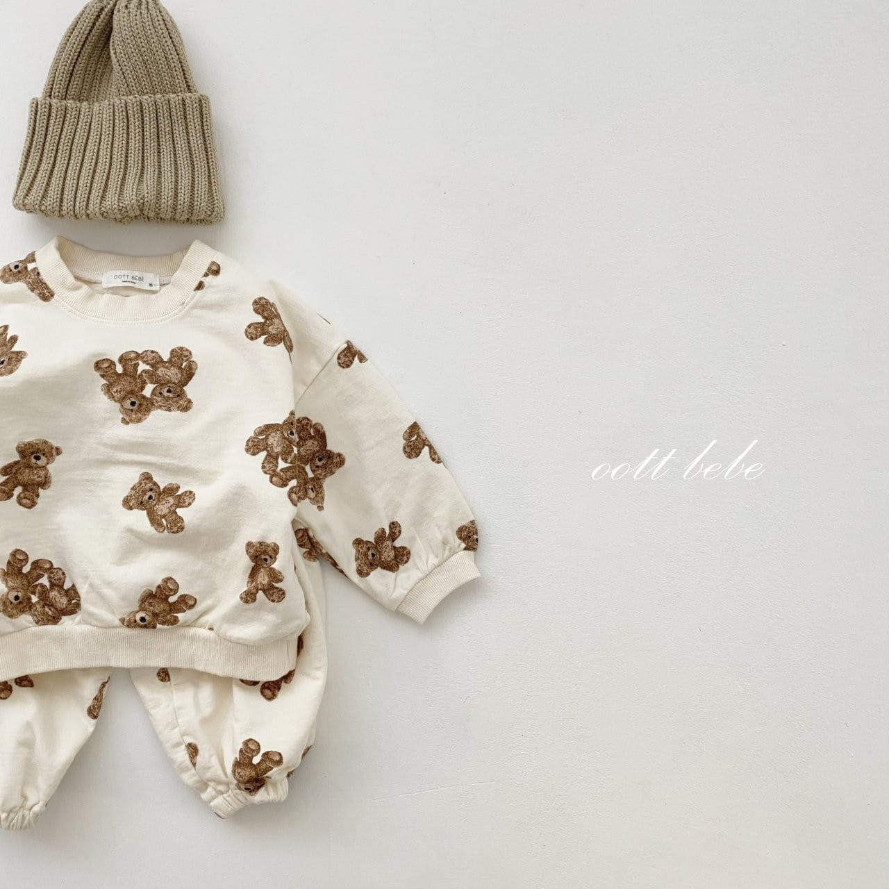 OOTT BEBE - Korean Children Fashion - #Kfashion4kids - Teddy Top Bottom Set - 3