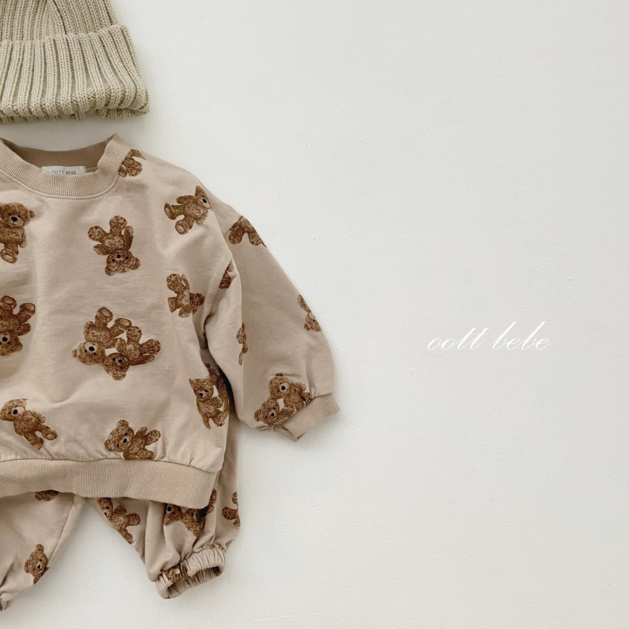 OOTT BEBE - Korean Children Fashion - #Kfashion4kids - Teddy Top Bottom Set - 4