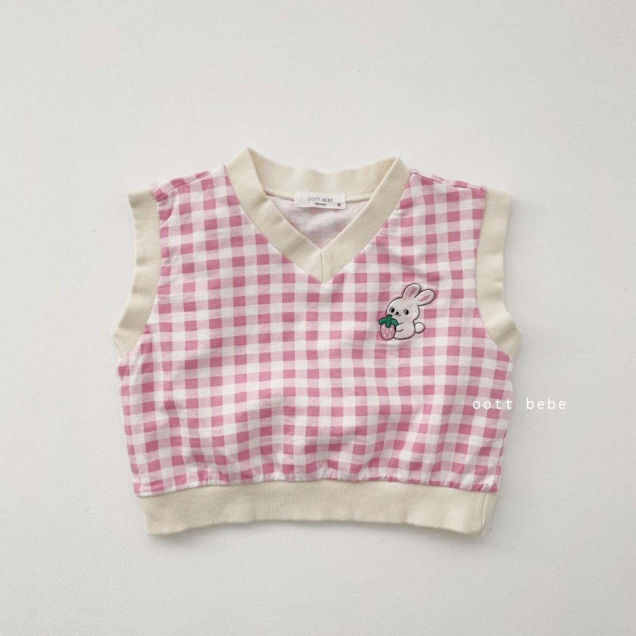 OOTT BEBE - Korean Children Fashion - #Kfashion4kids - Jue Jue Vest Check - 2