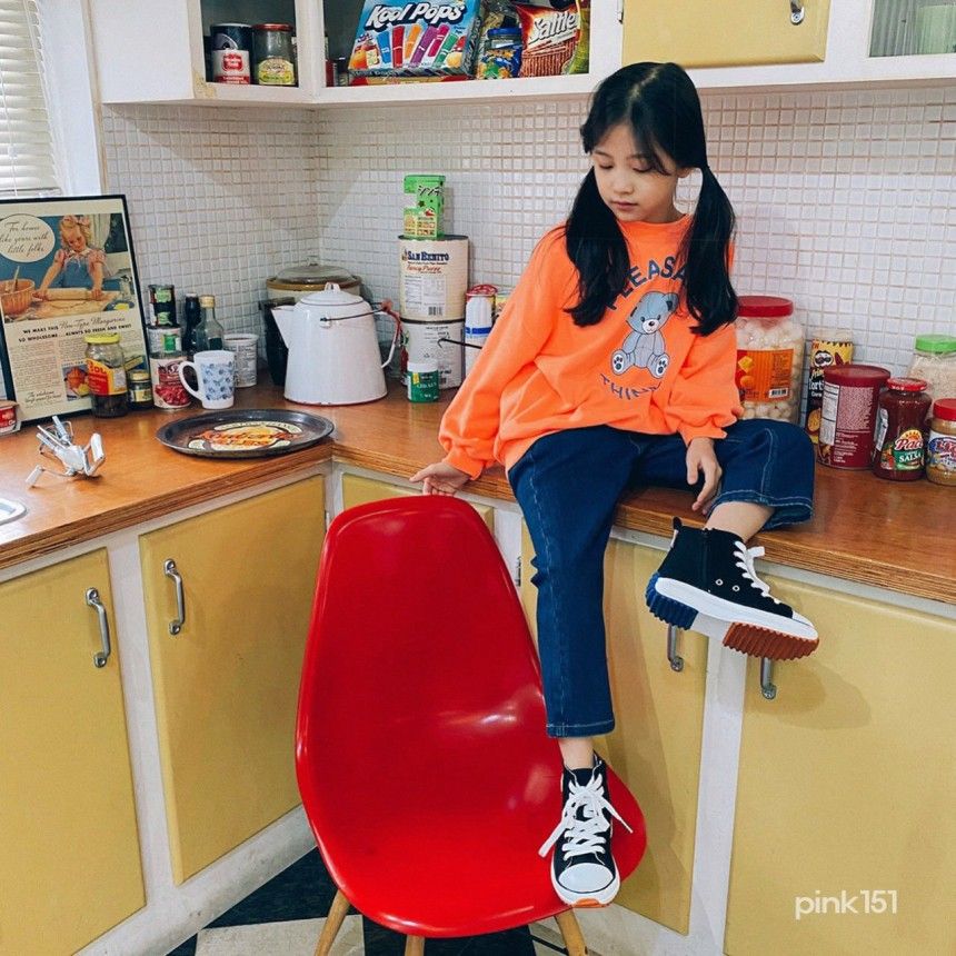 PINK151 - Korean Children Fashion - #Kfashion4kids - Straight Denim Pants