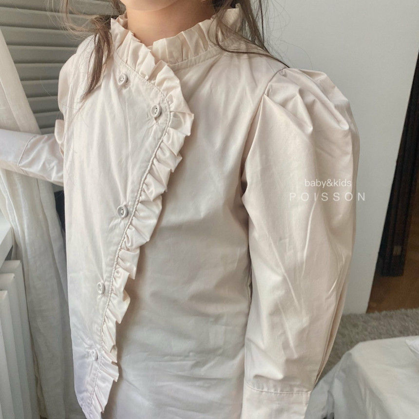 POISSON - Korean Children Fashion - #Kfashion4kids - Pin Frill Blouse