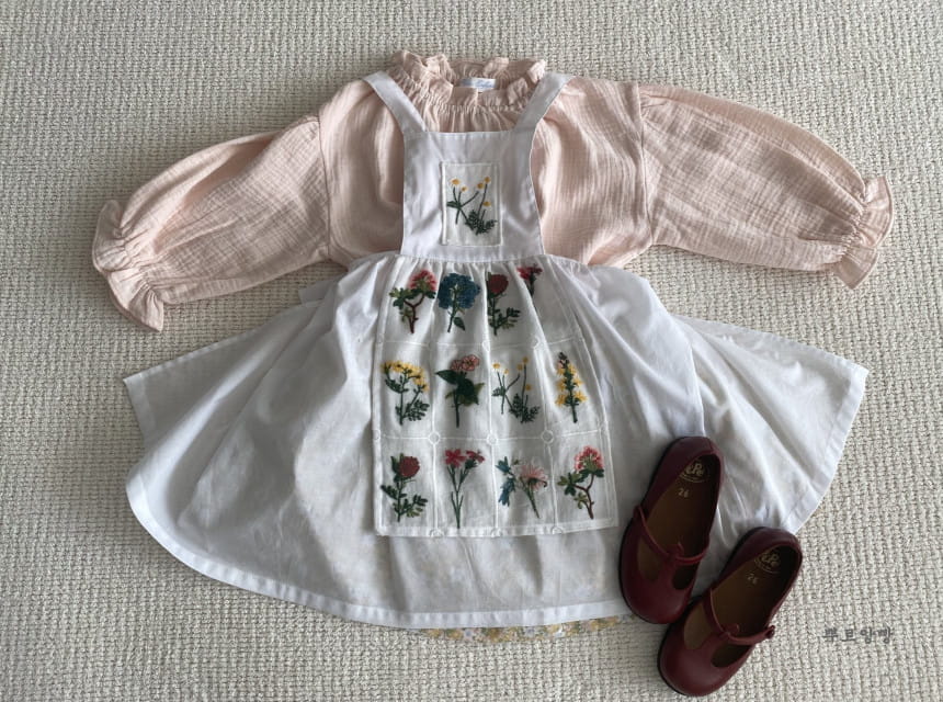 POURENFANT - Korean Children Fashion - #Kfashion4kids - Abllin Embroidery Apron  - 6