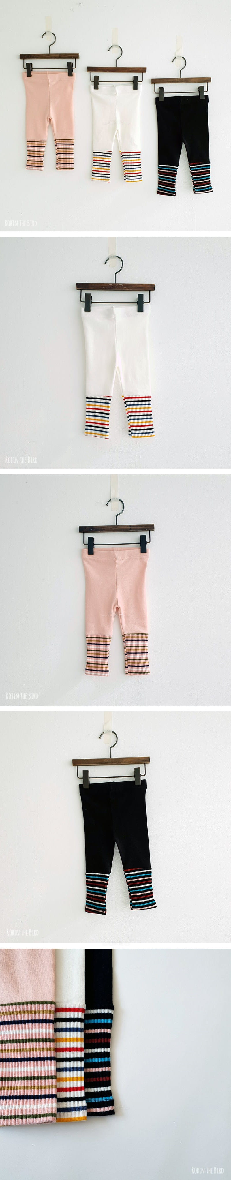 SAEROBIN - Korean Children Fashion - #Kfashion4kids - Stripes Point Leggings