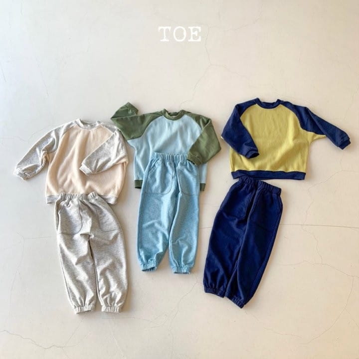 TOE - Korean Children Fashion - #Kfashion4kids - Waffle Combi Top Bottom Set
