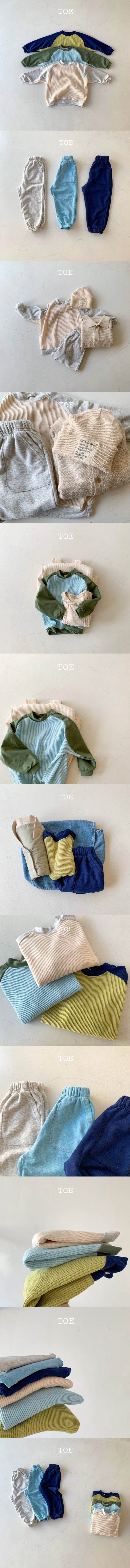 TOE - Korean Children Fashion - #Kfashion4kids - Waffle Combi Top Bottom Set - 2