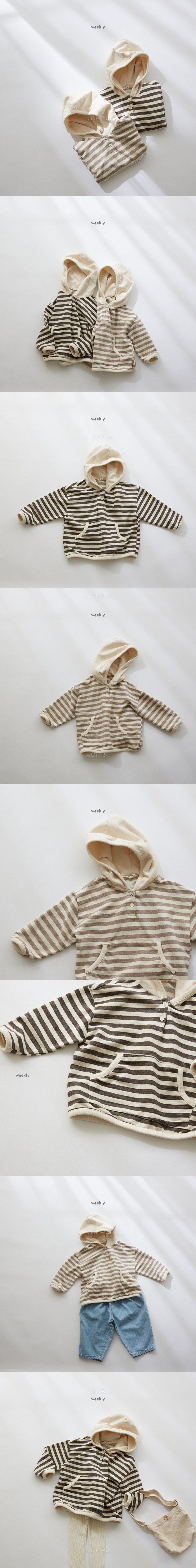 WEEKLY - Korean Children Fashion - #Kfashion4kids - Rose Stripes Hoody