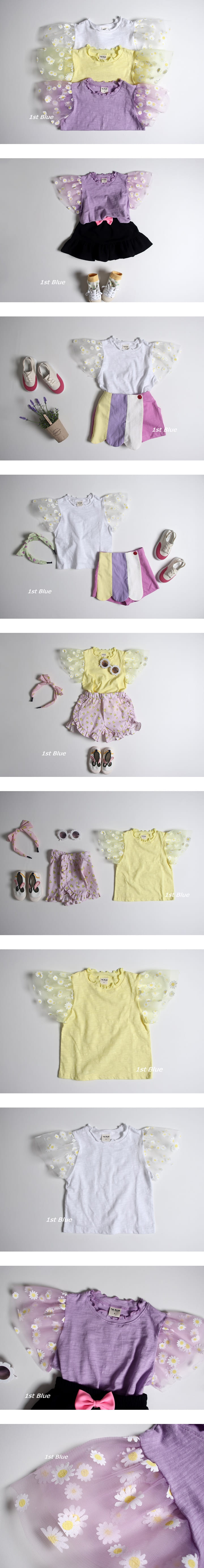 1ST BLUE - Korean Children Fashion - #Kfashion4kids - Lovely Sleeve Tee