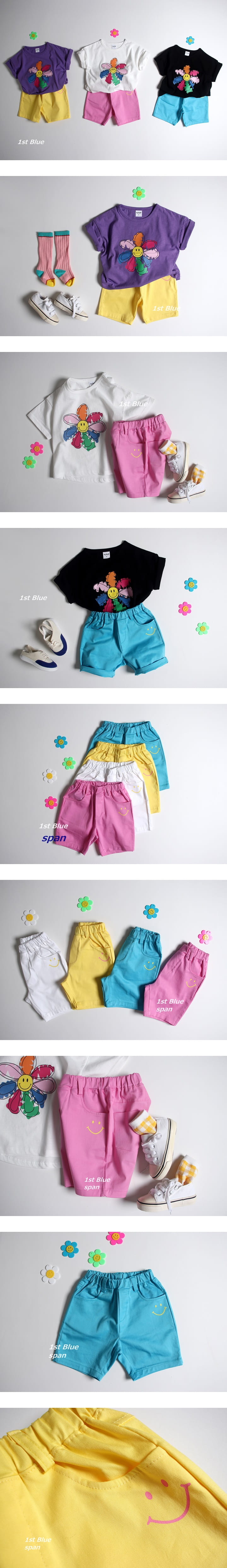 1ST BLUE - Korean Children Fashion - #Kfashion4kids - Smile Span Shorts