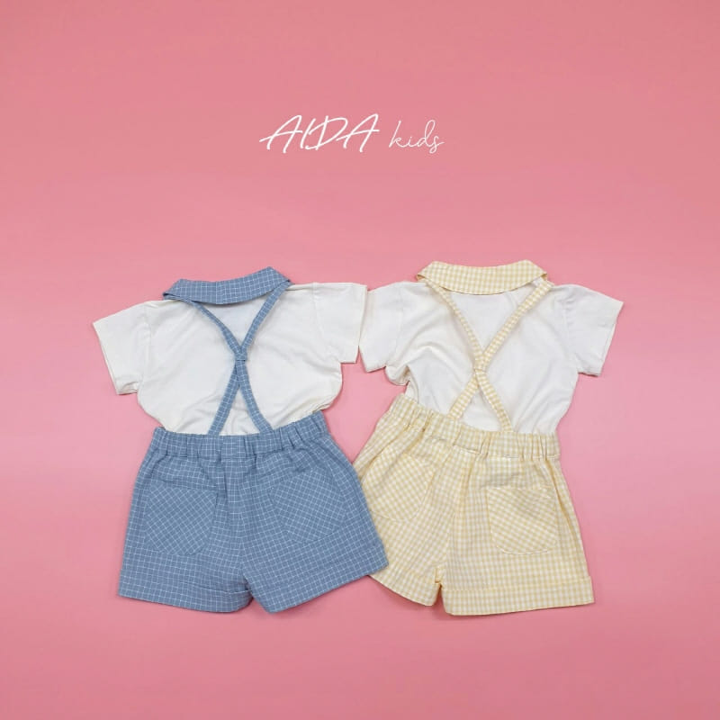 AIDA - Korean Children Fashion - #Kfashion4kids - Cube Dungarees Shorts - 3