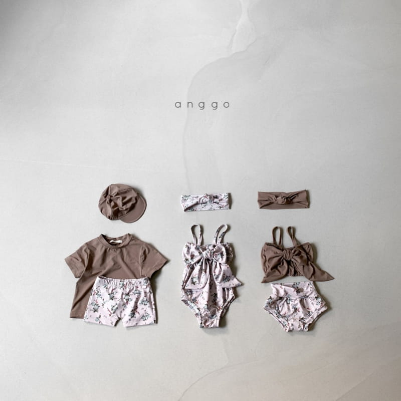 ANGGO - Korean Children Fashion - #Kfashion4kids - Aloha Top Bottom Set Swimwear with Hat - 9