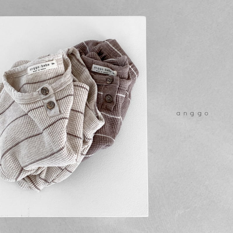 ANGGO - Korean Children Fashion - #Kfashion4kids - Baby Cappuccino Top Bottom Set  - 5