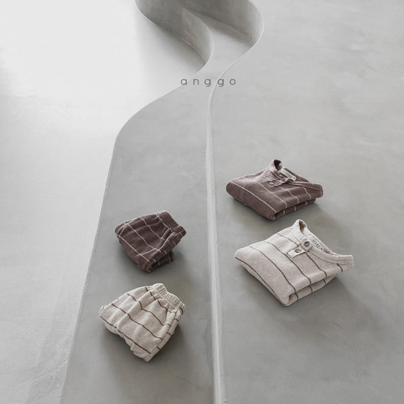 ANGGO - Korean Children Fashion - #Kfashion4kids - Cappuccino Top Bottom Set - 5