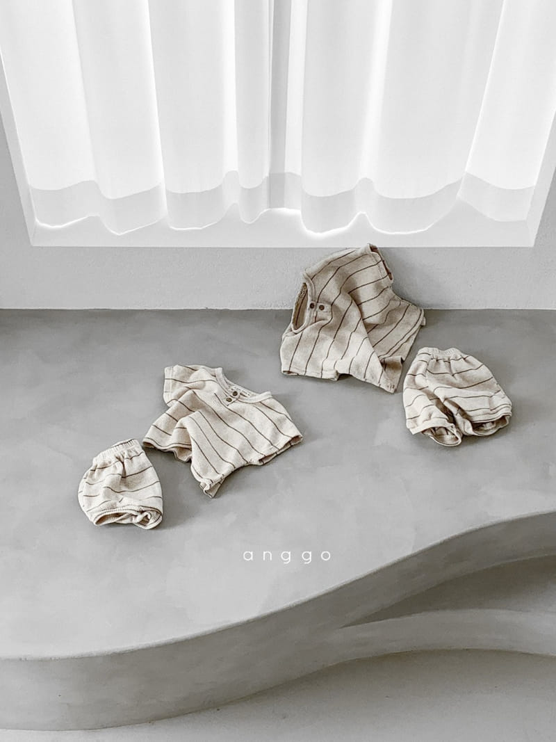 ANGGO - Korean Children Fashion - #Kfashion4kids - Cappuccino Top Bottom Set - 6