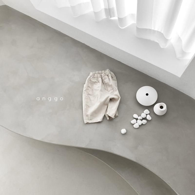 ANGGO - Korean Children Fashion - #Kfashion4kids - Almond Linen Shorts