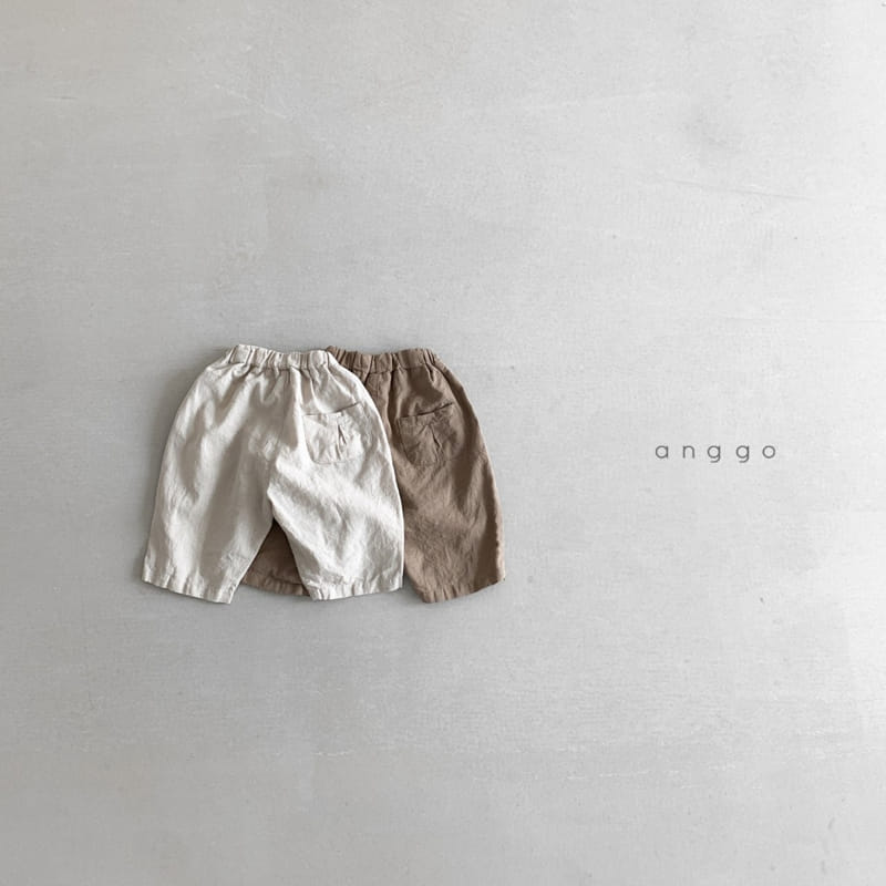 ANGGO - Korean Children Fashion - #Kfashion4kids - Almond Linen Shorts - 7