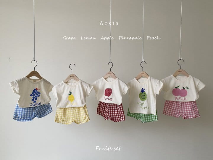 AOSTA - Korean Children Fashion - #Kfashion4kids - Fruits Top Shorts Set - 12