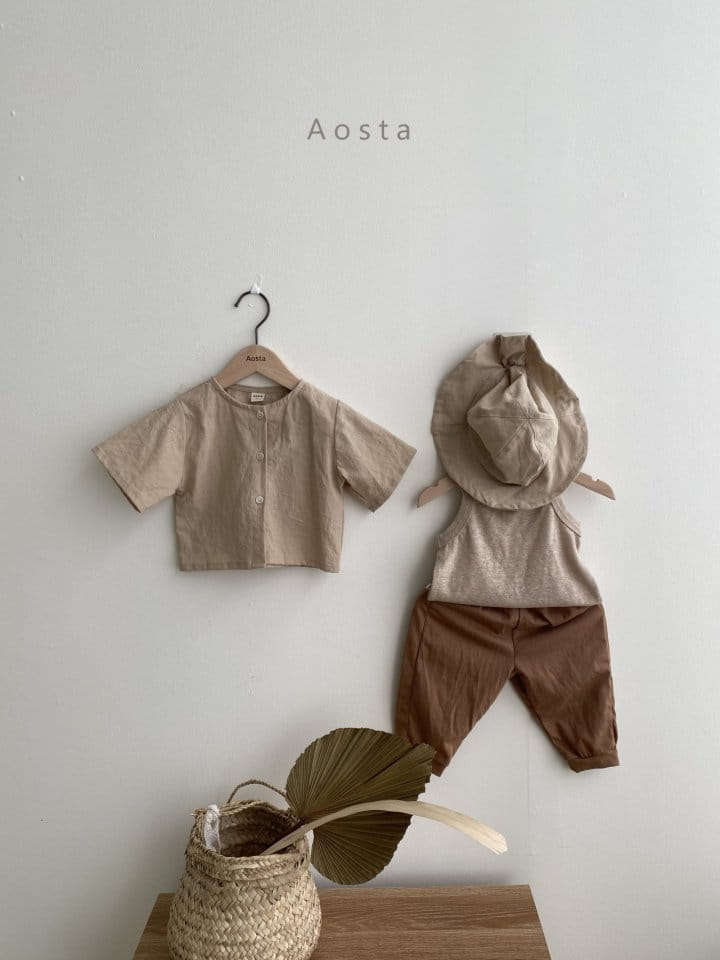 AOSTA - Korean Children Fashion - #Kfashion4kids - Linen Sleeveless Tee - 3